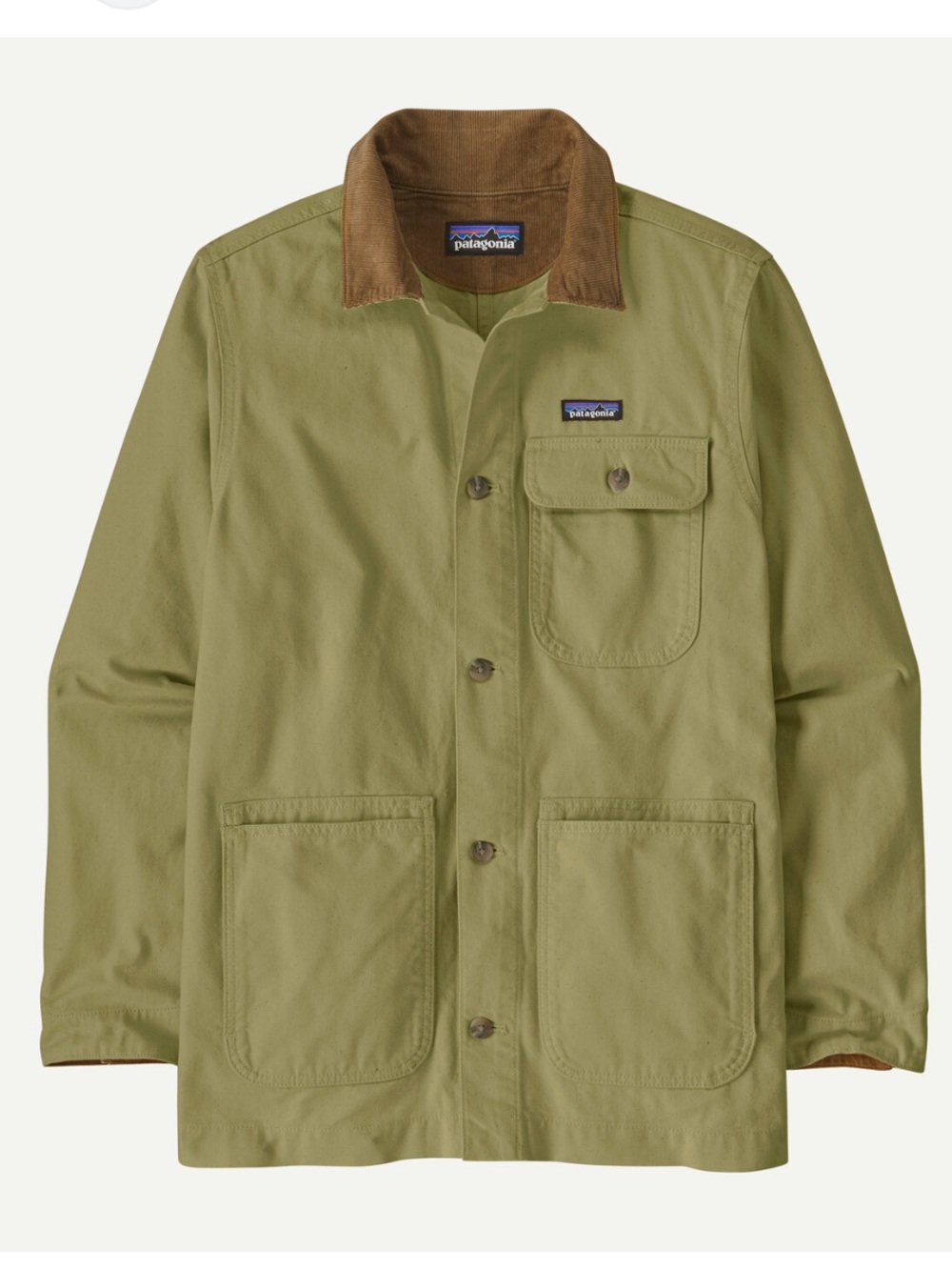 Patagonia women’s point Reyes cotton canvas chore jacket barn coat green brown
